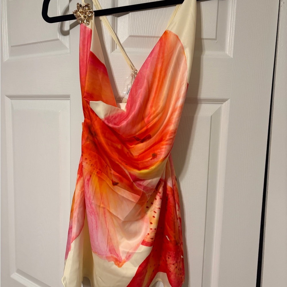 Peppermayo Yellow and Red Floral Dress